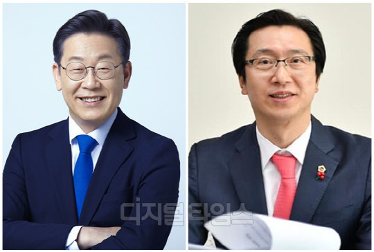 이재명(왼쪽) 더불어민주당 대표와 강민국 국민의힘 수석대변인. <디지털타임스 DB, 민주당 제공>